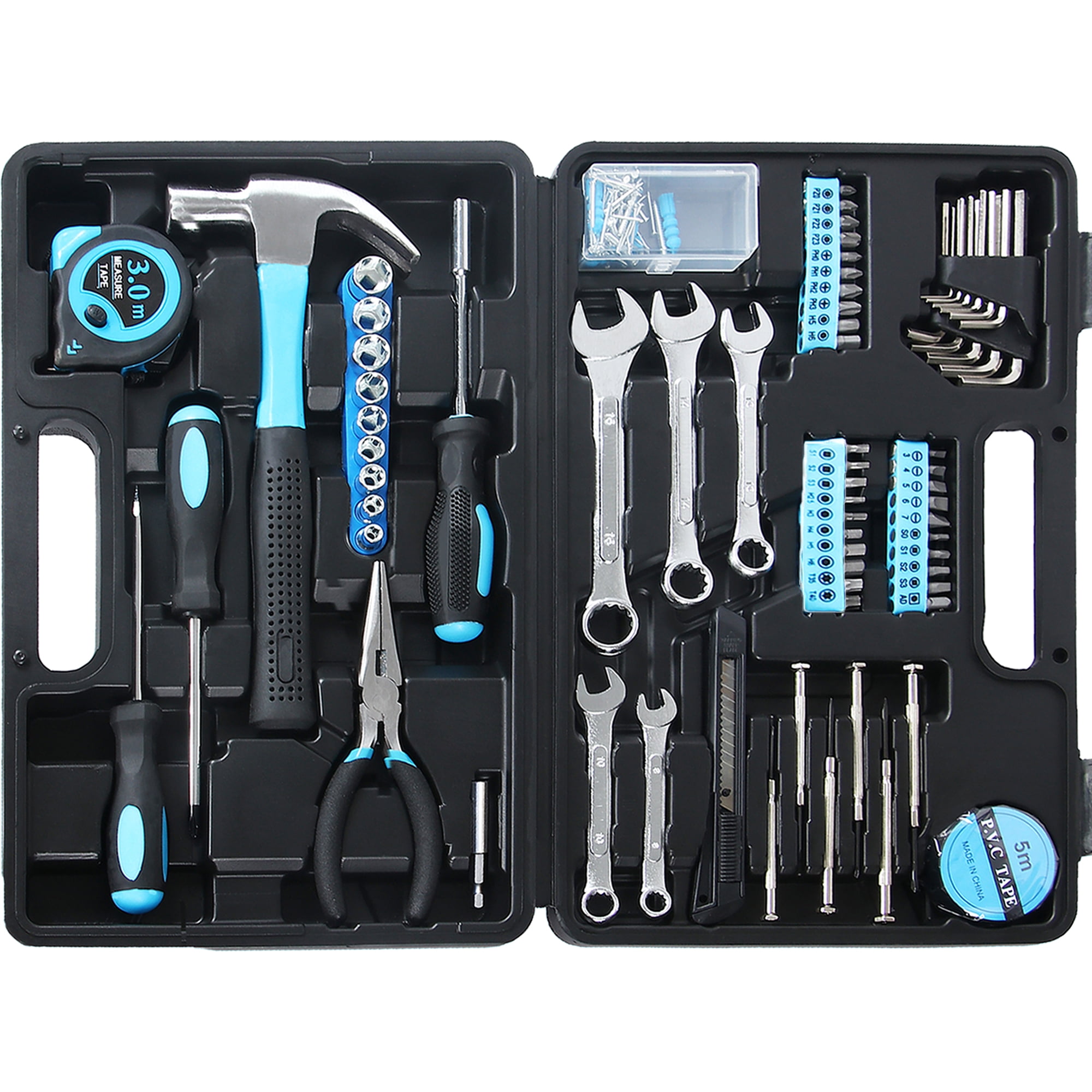 148 Piece General Household Hand Kit, All Purpose Tool Set with Portable Tool Box, Perfect for Men, Women, Home, Office & Workshop Repairs, Blue