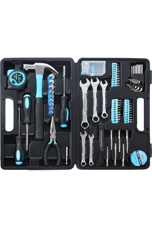148 Piece General Household Hand Kit, All Purpose Tool Set with Portable Tool Box, Perfect for Men, Women, Home, Office & Workshop Repairs, Blue