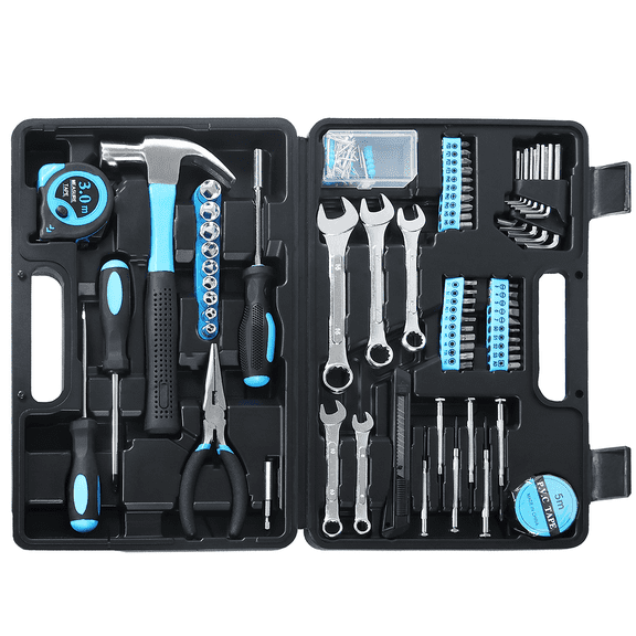 Tool Set,  HSIAOLIN General Household Hand Kit with Toolbox Storage Case, Perfect for Homeowner, Office & Workshop Repairs, Blue