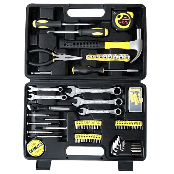 Tool Sets, Household Hand Tool Kit, 148 Piece DIY Durable Toolbox, Mechanic Basic Home Tool Kit for Men and Women, All Essential Repair Tools for Home Garage and Office, Yellow