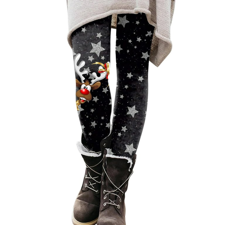 Time and Tru Christmas Athletic Leggings for Women