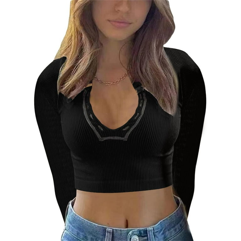 HSMQHJWE Black Ribbed Tank Top Women 2X Tops Womens V Neck