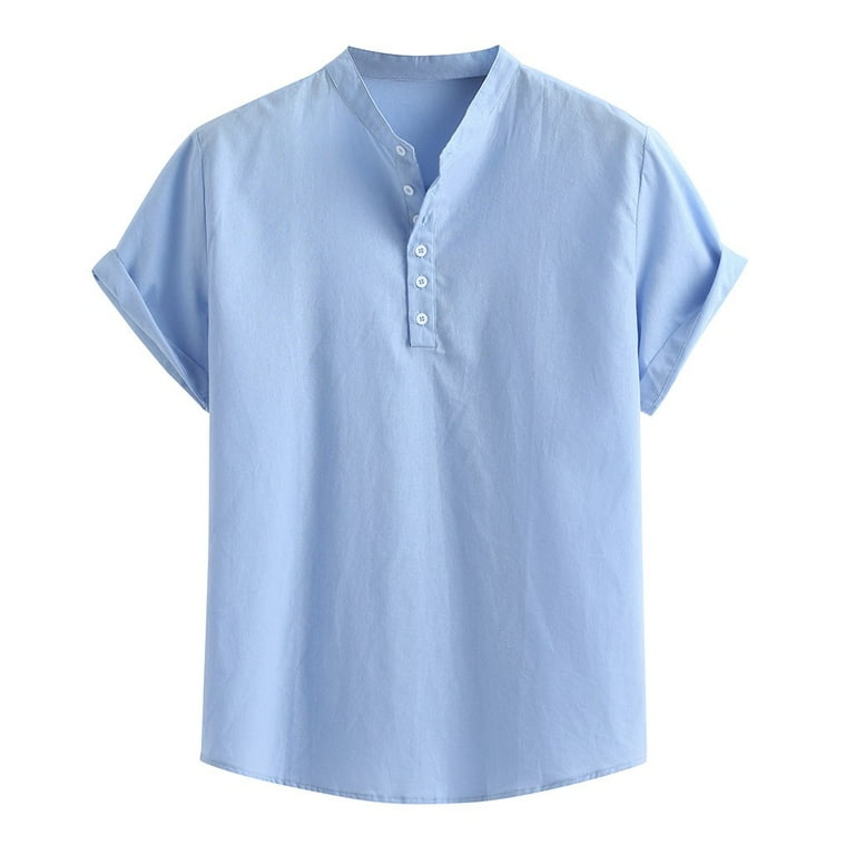 HSMQHJWE Black Shirt For Men Butter Cloth Mens Stretch Shirts Men S Summer Loose Cotton Blend Solid Color Button Short Sleeve Shirt Tops Mens Big And