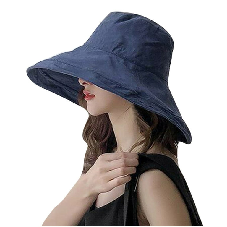 HSMQHJWE Black Sun Hats For Women Men'S Rain Hats Beach Foldable