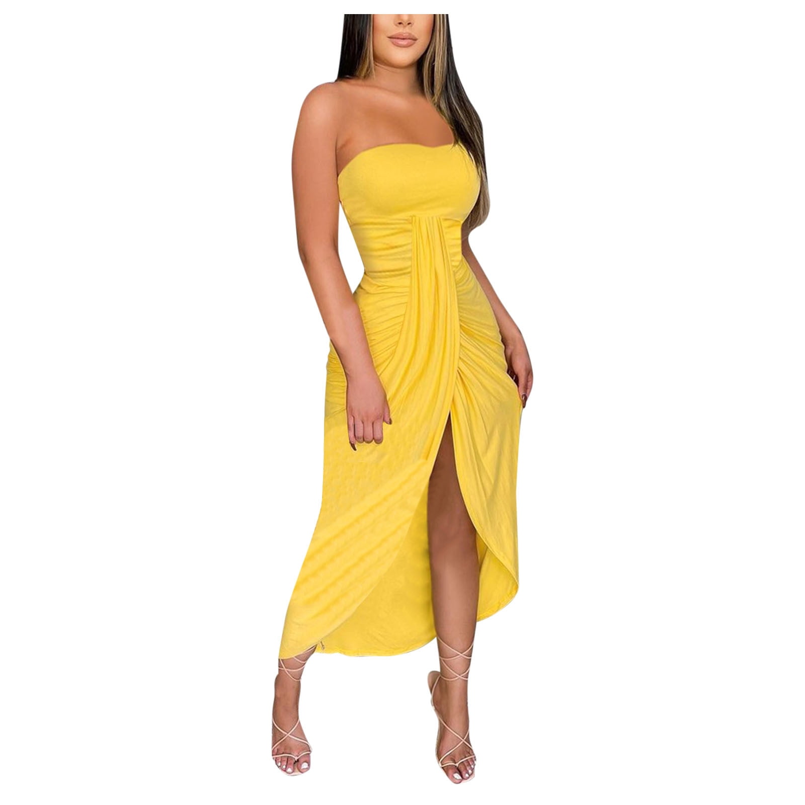 HSMQHJWE Strapless Dresses For Women Casual Summer Togo