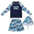 thumbnail image 1 of HSMQHJWE Boys Long Sleeve Swimsuit Teenager Bathing Suit Rash Guard 4 Piece Set Swimwear Size 2-16Y, 1 of 4