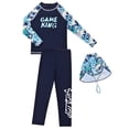 thumbnail image 1 of HSMQHJWE Boys Long Sleeve Swimsuit Teenager Bathing Suit Rash Guard 4 Piece Set Swimwear Size 2-16Y, 1 of 4
