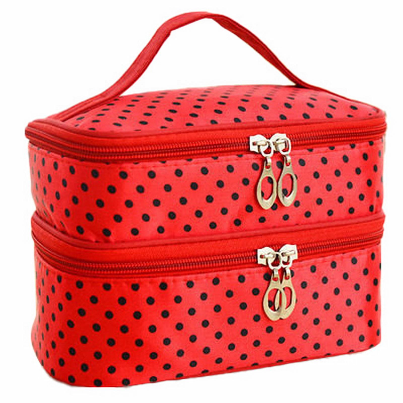 HSMQHJWE Clear Makeup Pouch Double Layer Durable Woman Makeup Box