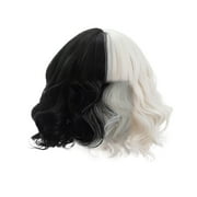 HSMQHJWE Color Wigs for Women Synthetic With Bangs Short Wigs Wavy Black Curly Bob White Wigs wig Hair Oil for Curly Hair