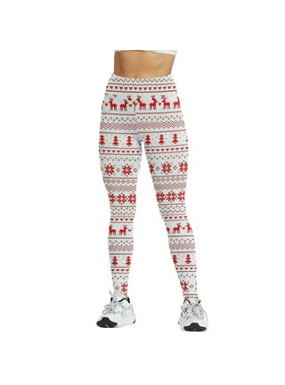 Women Winter Thick Leggings Warm XMAS Christmas Pants Casual Full Length  Pants #