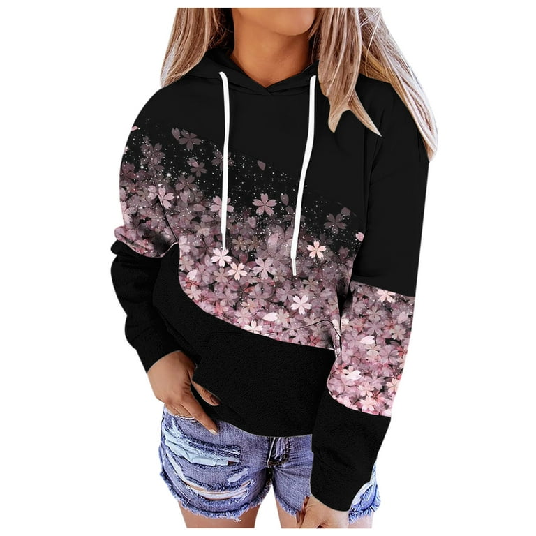 HSMQHJWE Cute Crewneck Sweatshirts Women Women S Sweatshirts Hoodie With Pockets Women S Printed Sweatshirt Hoodie Pullover Drawstring Loose Long