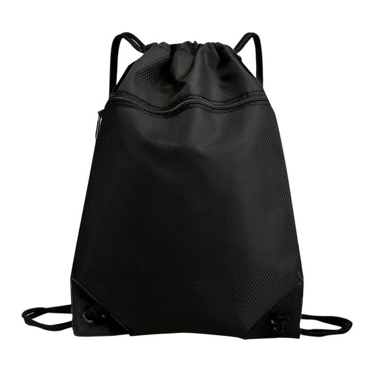 HSMQHJWE Drawstring Backpack Sports Bag with Front Zipper Pocket and Inner  Pocket Sack