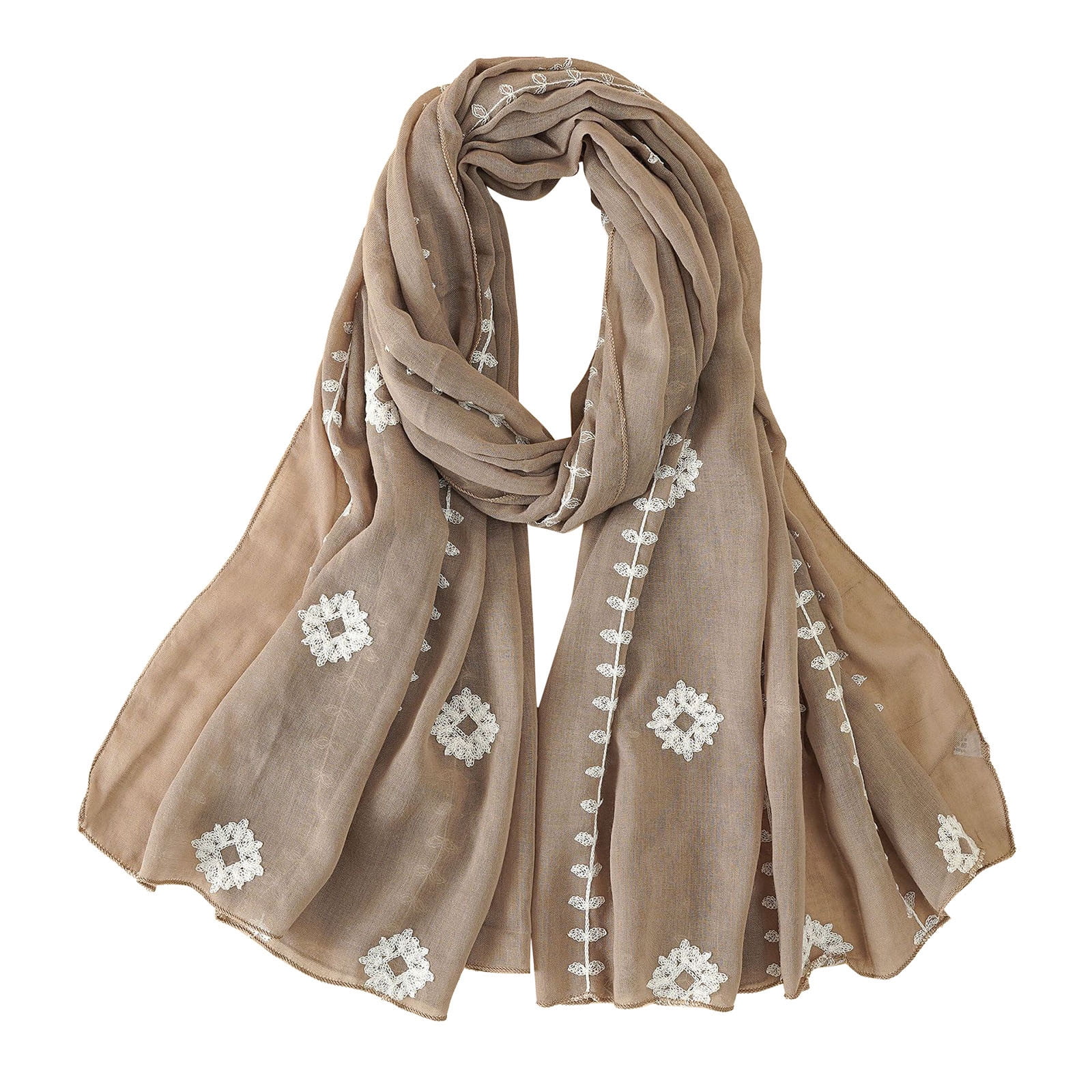 HSMQHJWE Dress Wraps And Shawls Formalknitted Scarf For Women Linen Embroidered Plain Cotton