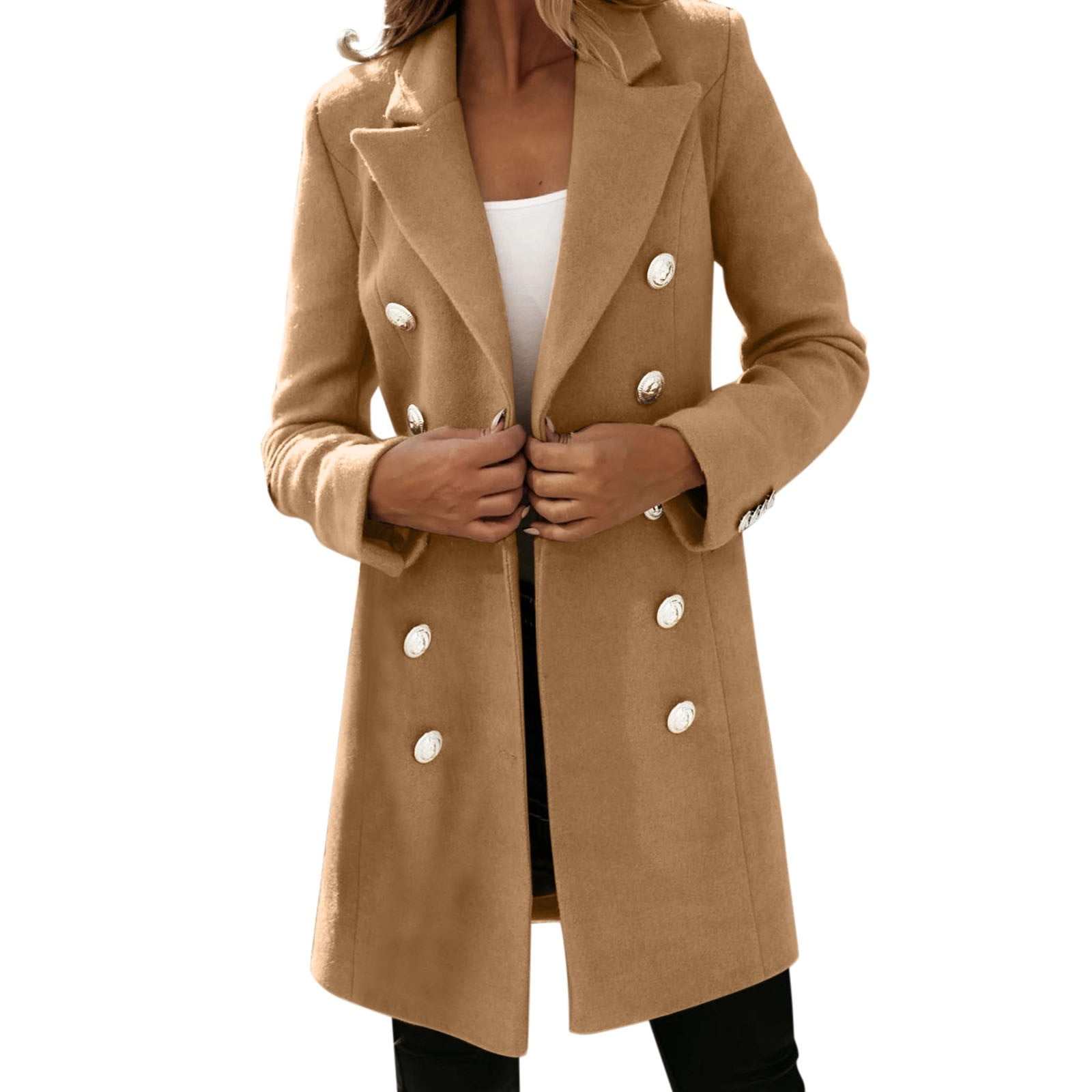 HSMQHJWE Womens Lightweight Wool Winter Jackets Collarless Wool Coat Women  Ladies Solid Color Zipper Corduroy Filled Cotton Stand Collar Casual Jacket  Breadwear Oversized Coat For Women 