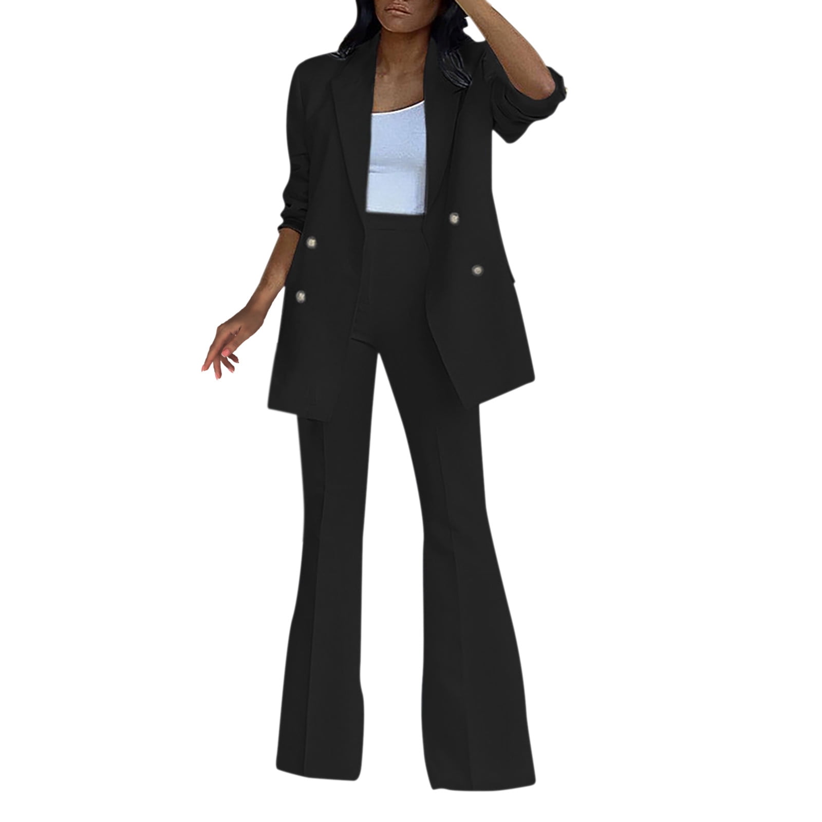 HSMQHJWE Dressy Pant Suits For A Wedding Life Party Romper Womens Casual  Light Weight Thin Jacket Slim Coat And Trousers Long Sleeve Blazer Office