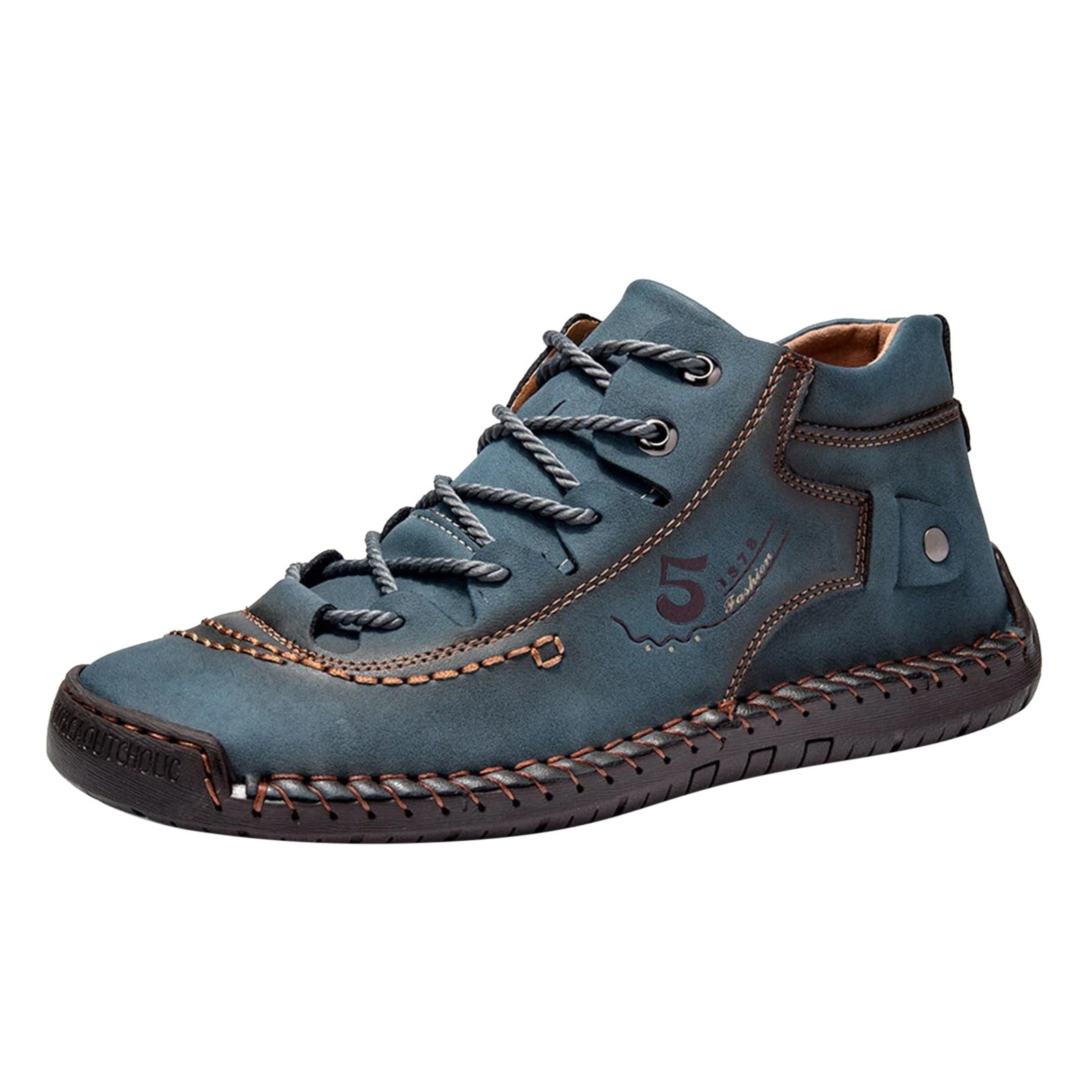HSMQHJWE Dressy Sneakers For Men Men Shoes Leather Fashion Summer And Autumn Men Leather Shoes Flat Soft Bottom Comfortable Mid Top Lace Up Casual Minimal Boots Walmart