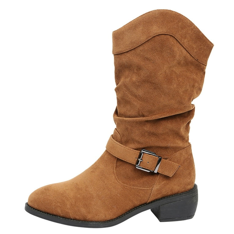 Plus size winter boots wide calf top