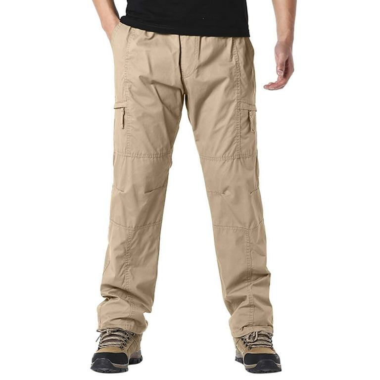 HSMQHJWE Fishing Pants For Men Work Pants For Men Cargo Pocket Mens Fashion  Casual Multi Pocket Zipper Buckle Male Cargo Pants Outdoor Pants Tooling