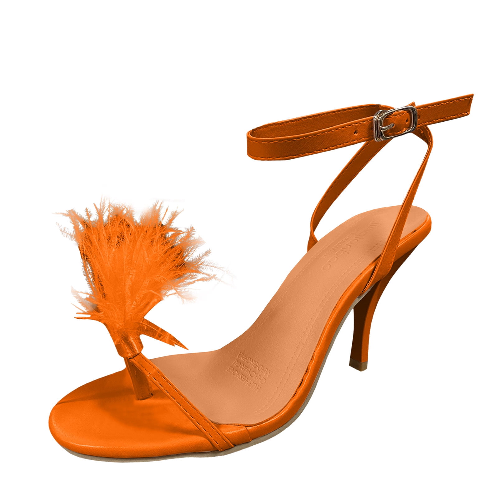 Women's Fluffy Feather High Heels Fashion Solid Color - Temu