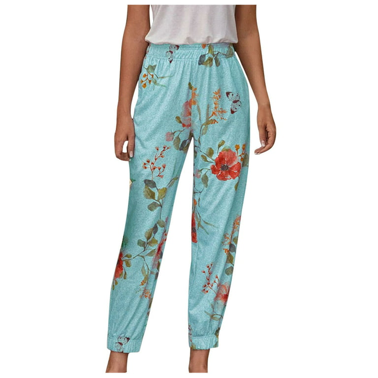 HSMQHJWE Funky Pants Womens Pants With Stretch Harlan Home Elastic Outdoor  Printed Pants Pants Flower Casual Women'S Pants Womens Pantsuits For  Business 