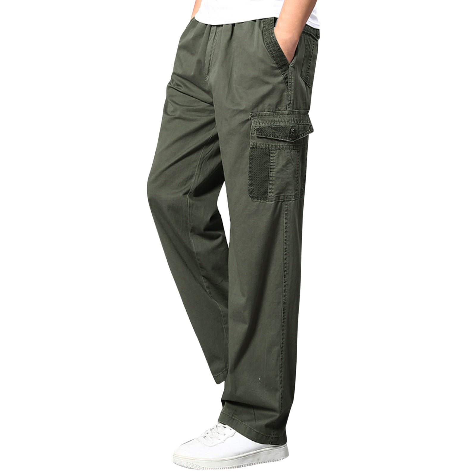 HSMQHJWE Gray Pants For Men Mens Big And Tall Cargo Pants Mens Solid Color Summer Casual All