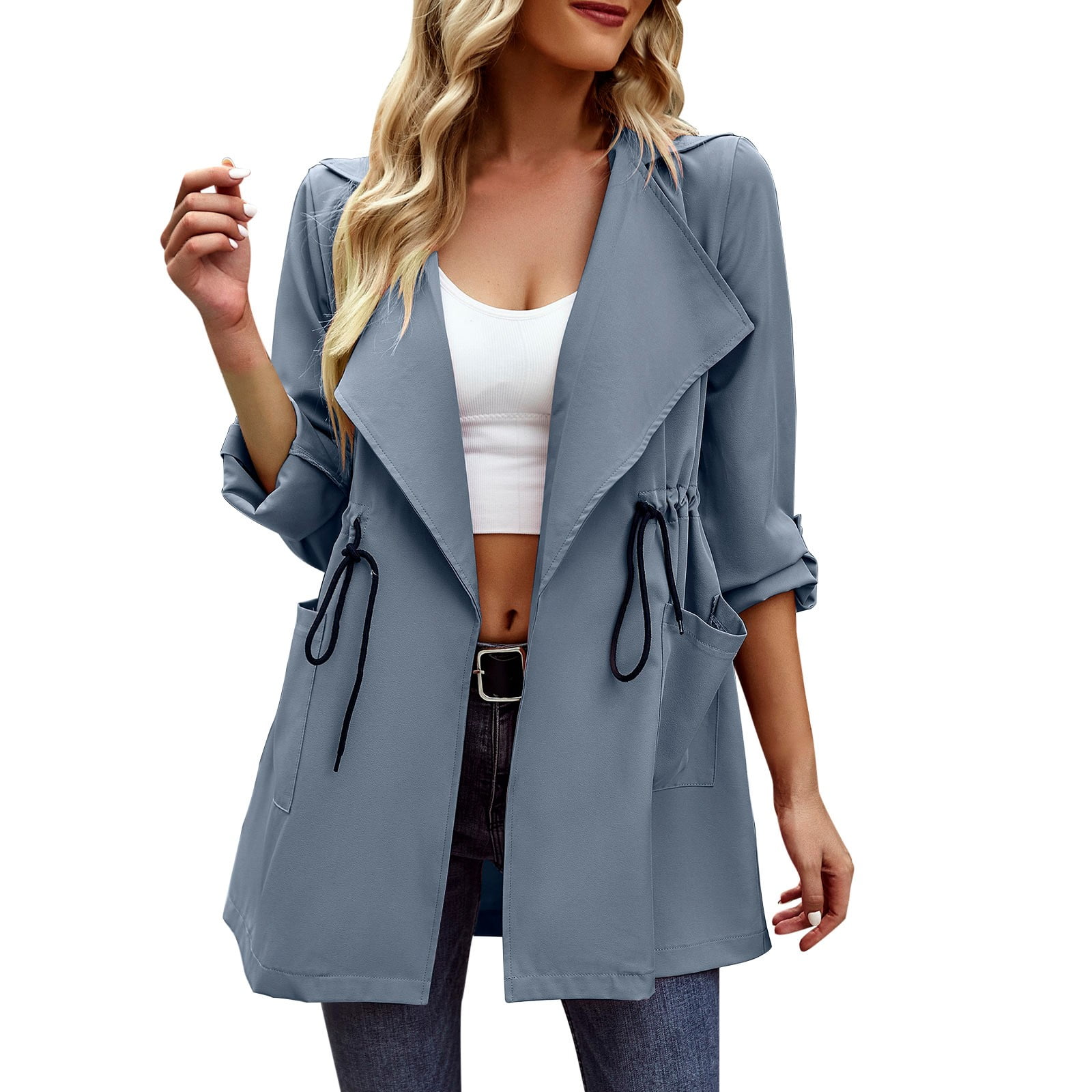 HSMQHJWE Grey Jacket Women Zip Up Womens Casual Fall Jackets HSMQHJWE Grey Jacket Women Zip Up Womens Casual Fall Jackets