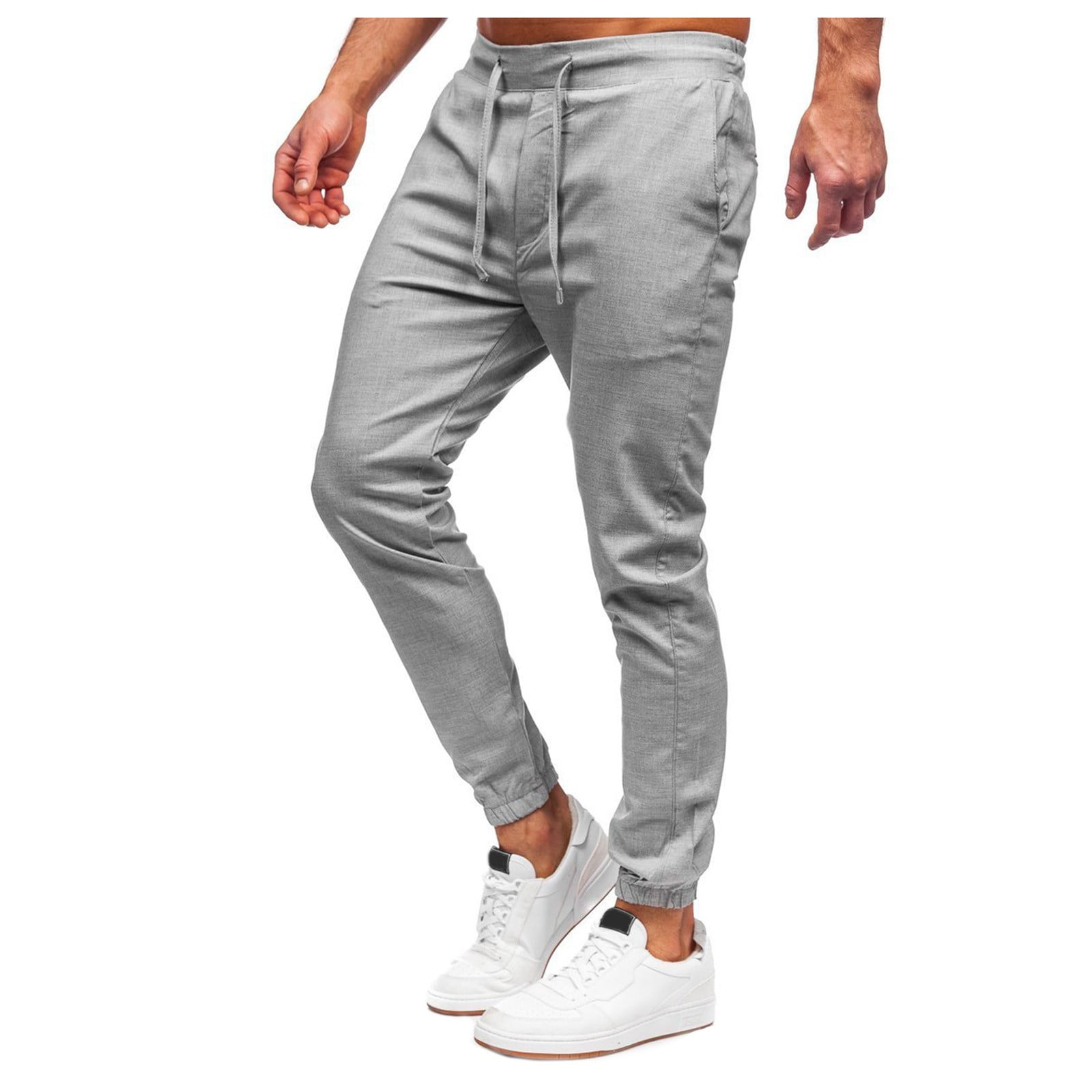 Hsmqhjwe Gymshark Men Cool Weather Pants Loose Jogging Fitness Solid Men's Fashion Trousers Tie-Rope Sports Casual Color Men's Pants Glitter Moccasins