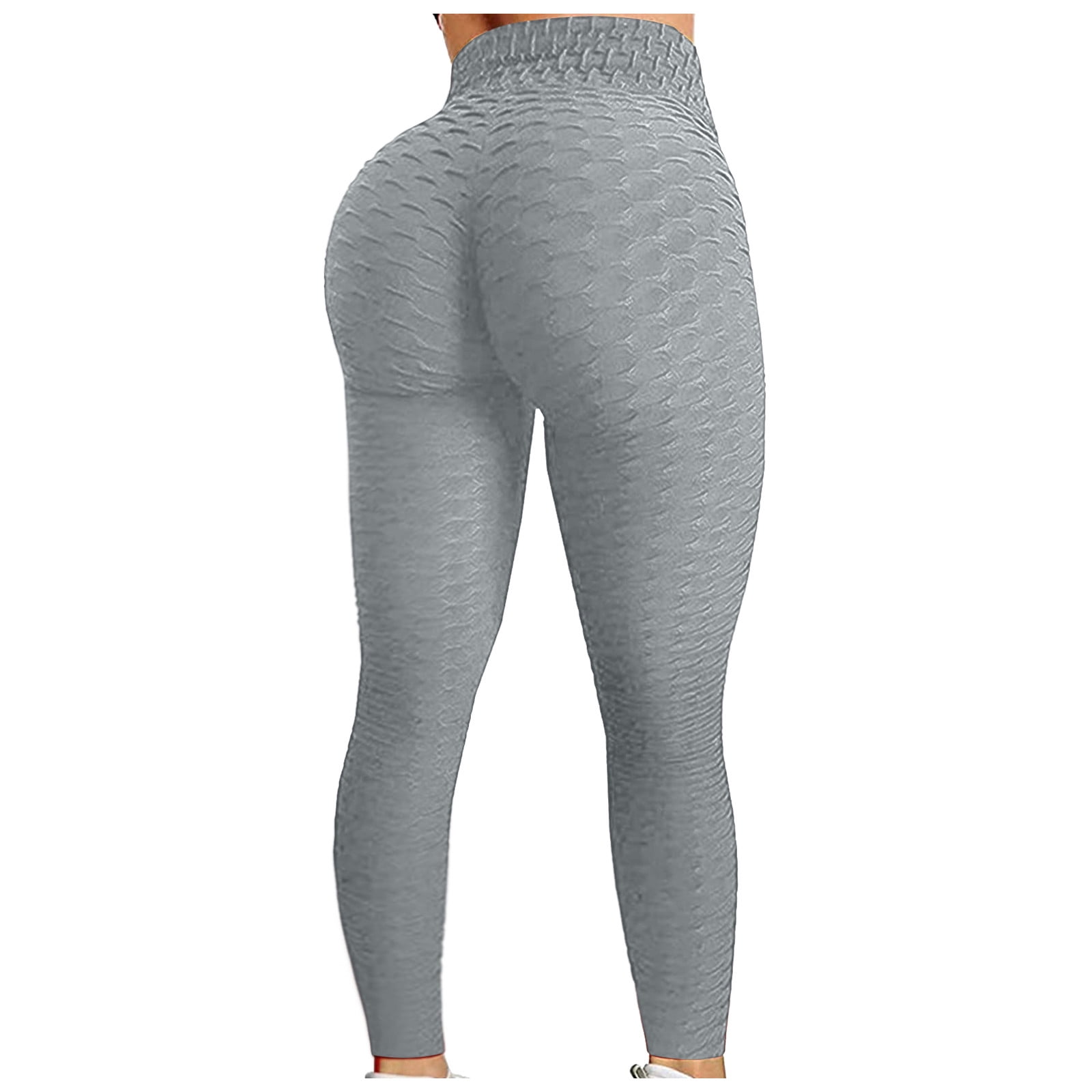 02332 Women Double-sided Brushed Yoga Pants Hip Lifting High Waist Tights  Stretch Fitness Leggings with Hidden Pocket - Grey/XL Wholesale