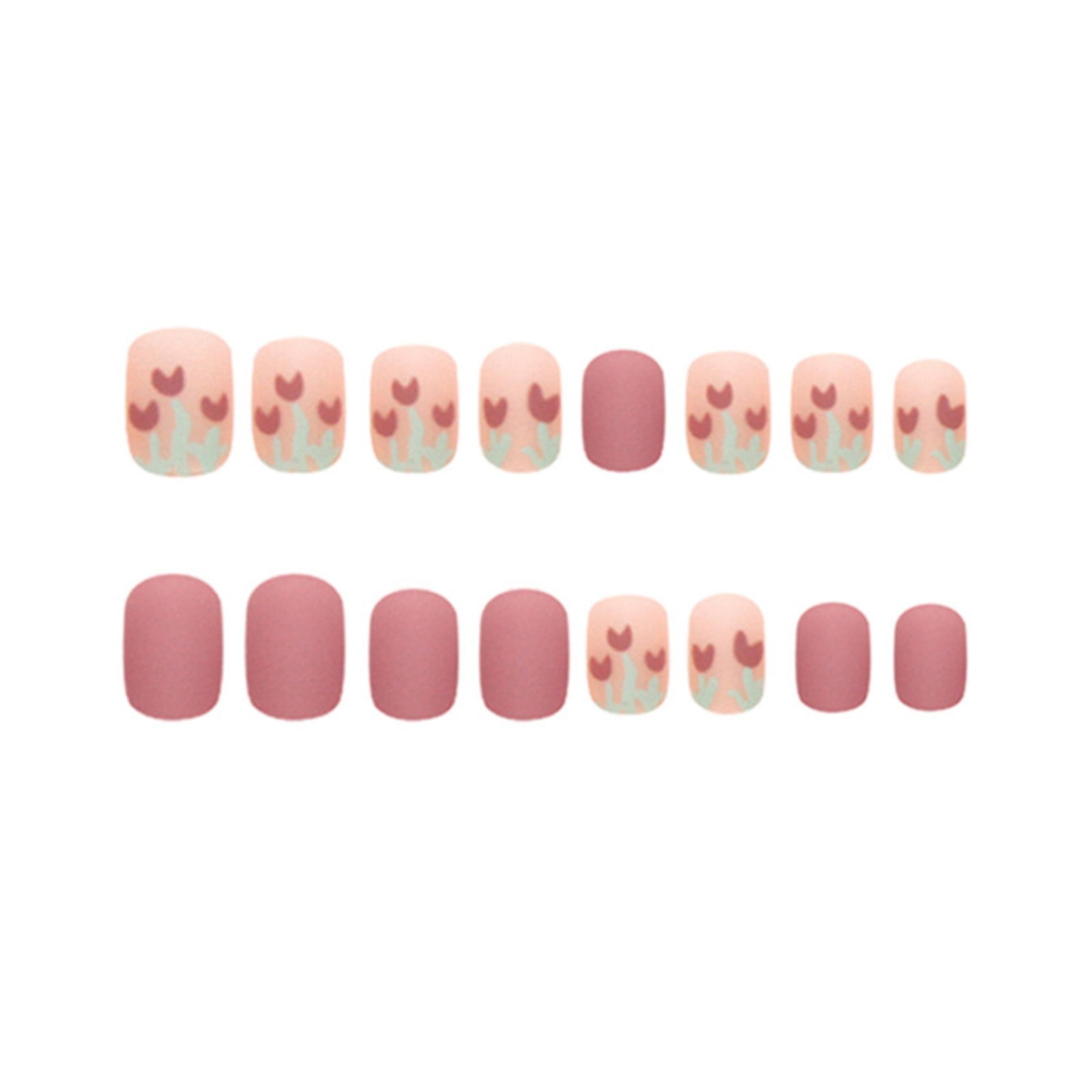 HSMQHJWE Holiday Nail Stickers Short Style Nail Patch Pink Sand Color