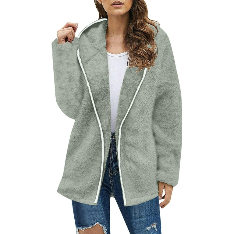 Solid Color Plush Cardigan Coat Solid Color Plush Cardigan Coat