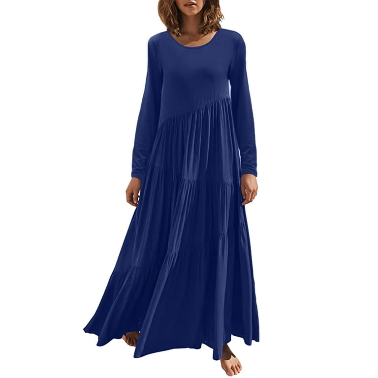 HSMQHJWE Long Beach Dresses For Women Maxi Dress Women'S Solid