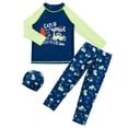thumbnail image 1 of HSMQHJWE Kids Boys Three Piece Rash Guard Swimsuit Bathing Suit Long Sleeve Sunsuit Long Pants Swimwear Set with Cap (2-16 Years), 1 of 7