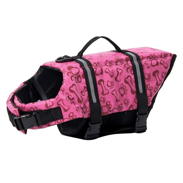 HSMQHJWE Large Small Dog High Buoyancy Reflective Stripes Adjustable Life Jacket Swimsuit