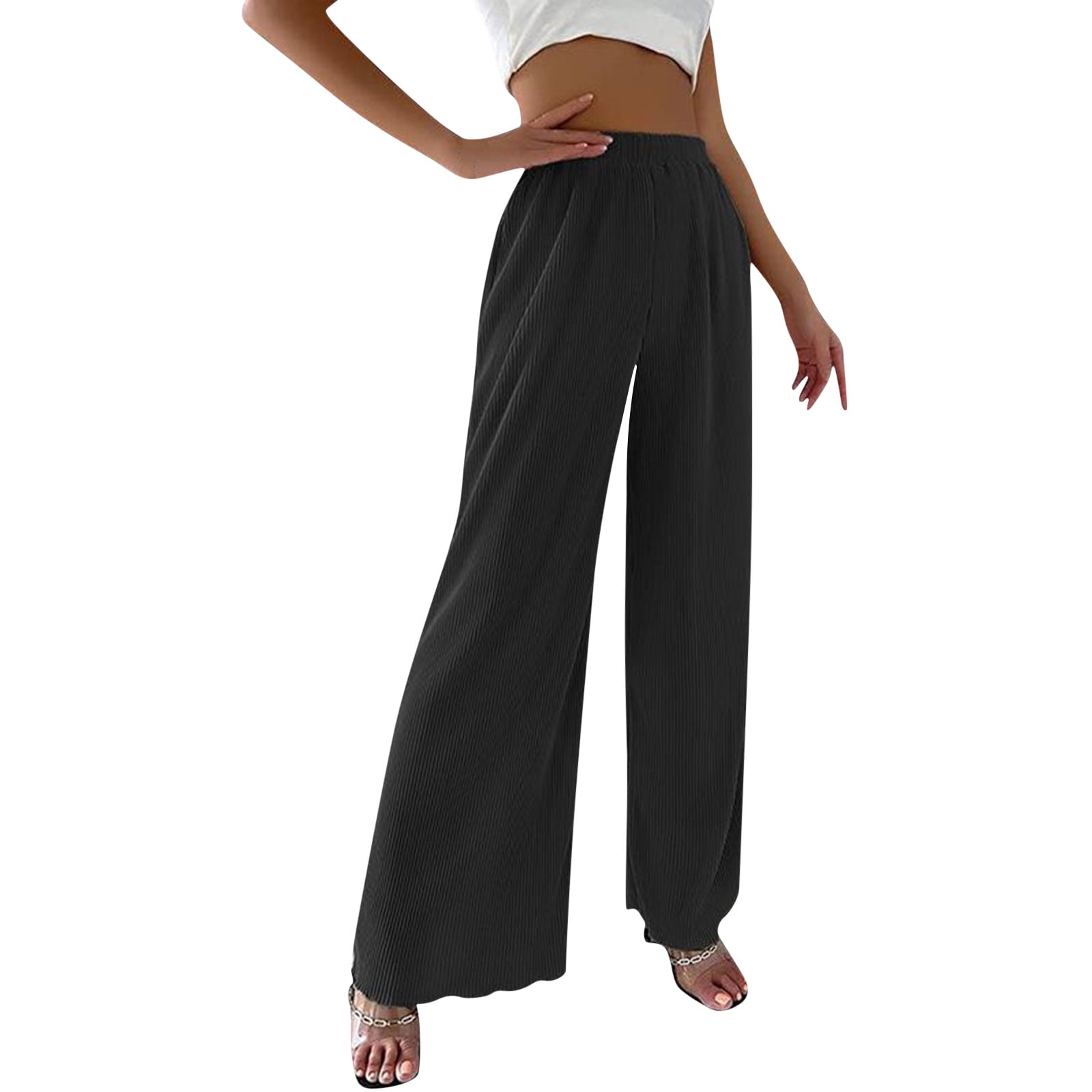 HSMQHJWE Maze Collection Pants For Women Wide Leg Sweatpants Women Womens  Casual High Waisted Wide Leg Pants Button Up Straight Leg Trousers Lady  With