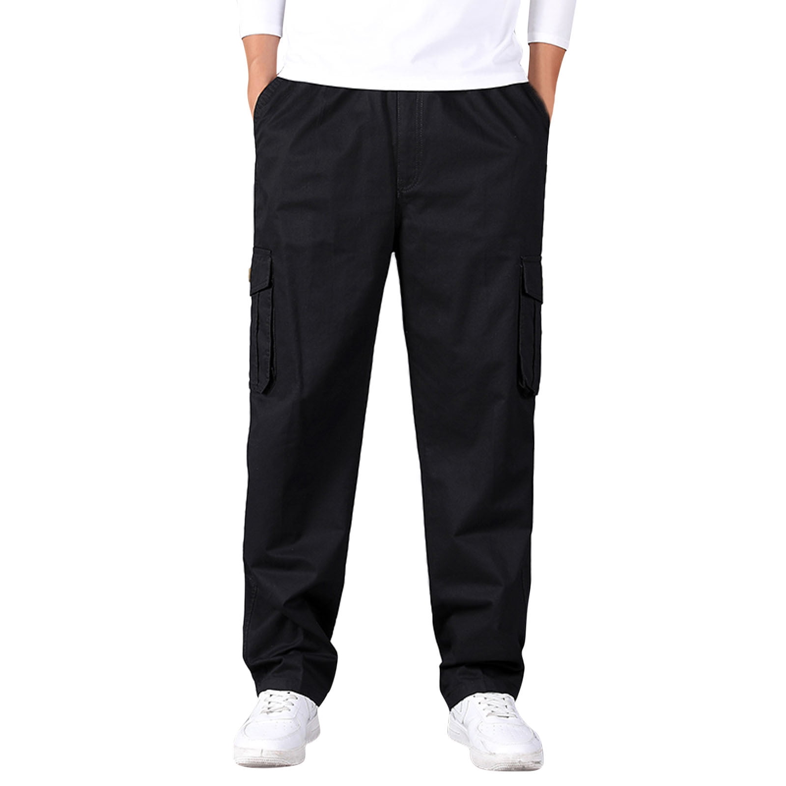 HSMQHJWE Pantalon Negro Para Hombre Pants For Men Mens Fashion Casual  Printed Linen Pocket Lace Up Pants Large Size Pants 