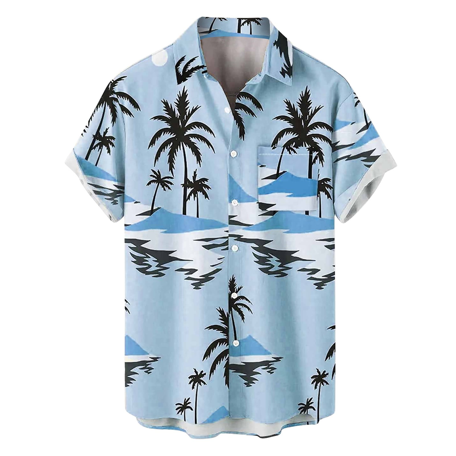  Callcarl Beach Shirts for Men, Men's Hawaiian Shirts Casual  Button Down Shirt Tropical Long Sleeve Stand Collar Beach Shirts Blue :  Sports & Outdoors