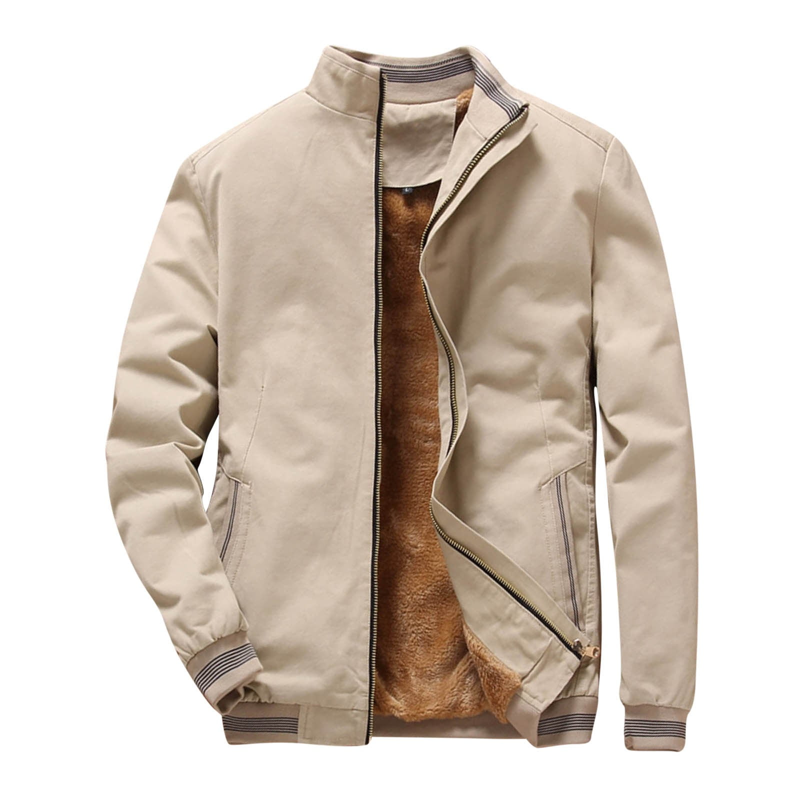 HSMQHJWE Bomber Jackets Cotton Canvas Jacket Men Autumn And Winter Plus  Size Winter Coat Lapel Collar Padded Leather Jacket Vintage Thicken Coat