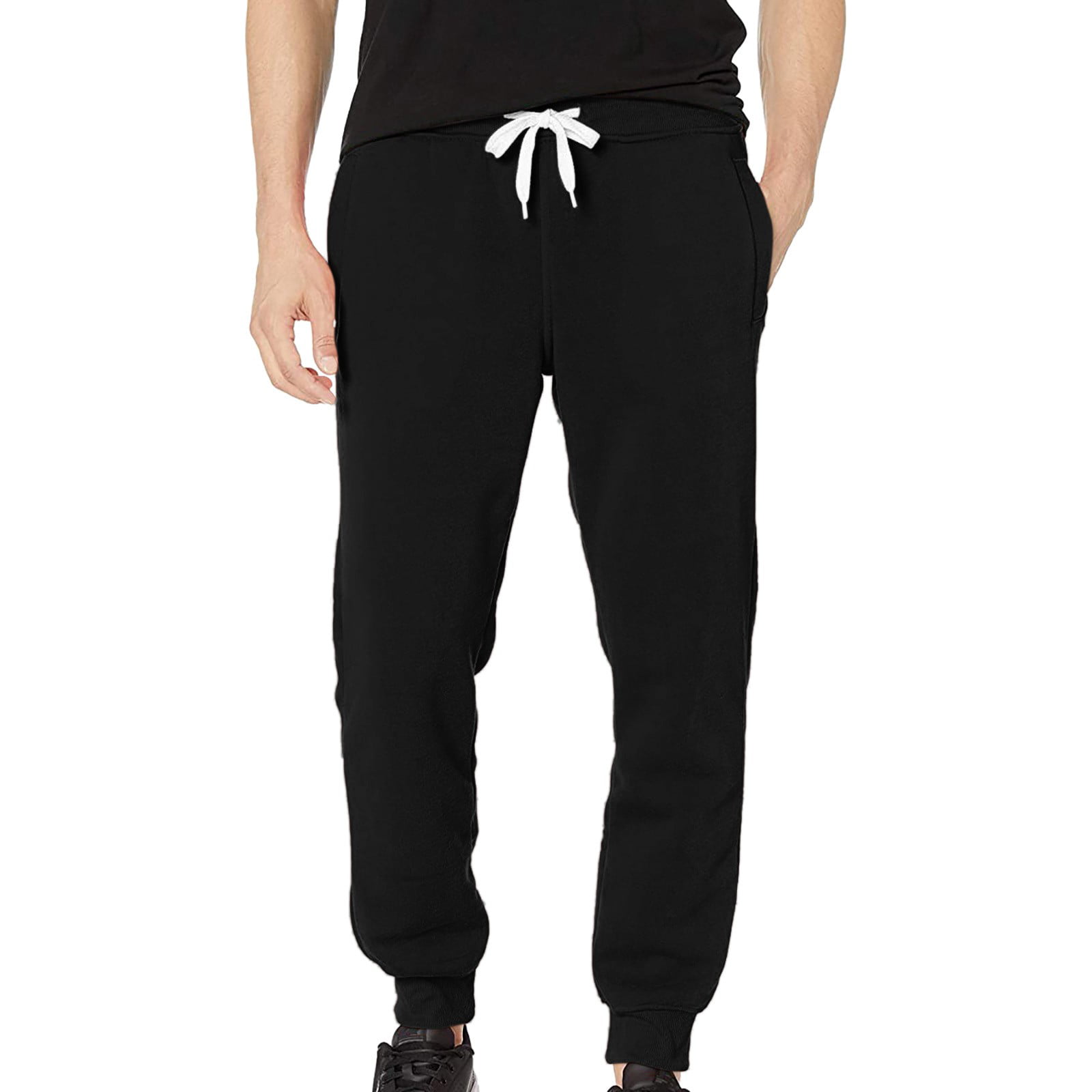Men's Ultra Lightweight Polyester Fabric Sportswear Track Pants (Black)