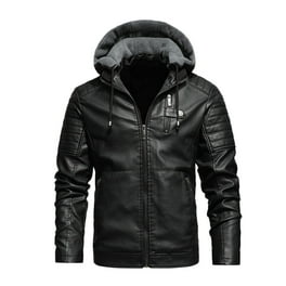 Velvet Warm Classic Detachable Hooded Leather Men's Jacket Velvet Warm Classic Detachable Hooded Leather Men's Jacket