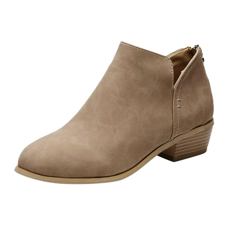 HSMQHJWE Navy Booties Women Ankle Boots Wide Boots For Women Booties Fashion Women Comfort Women S Casual Shoes Women Gray Color Walking Shoes Lady