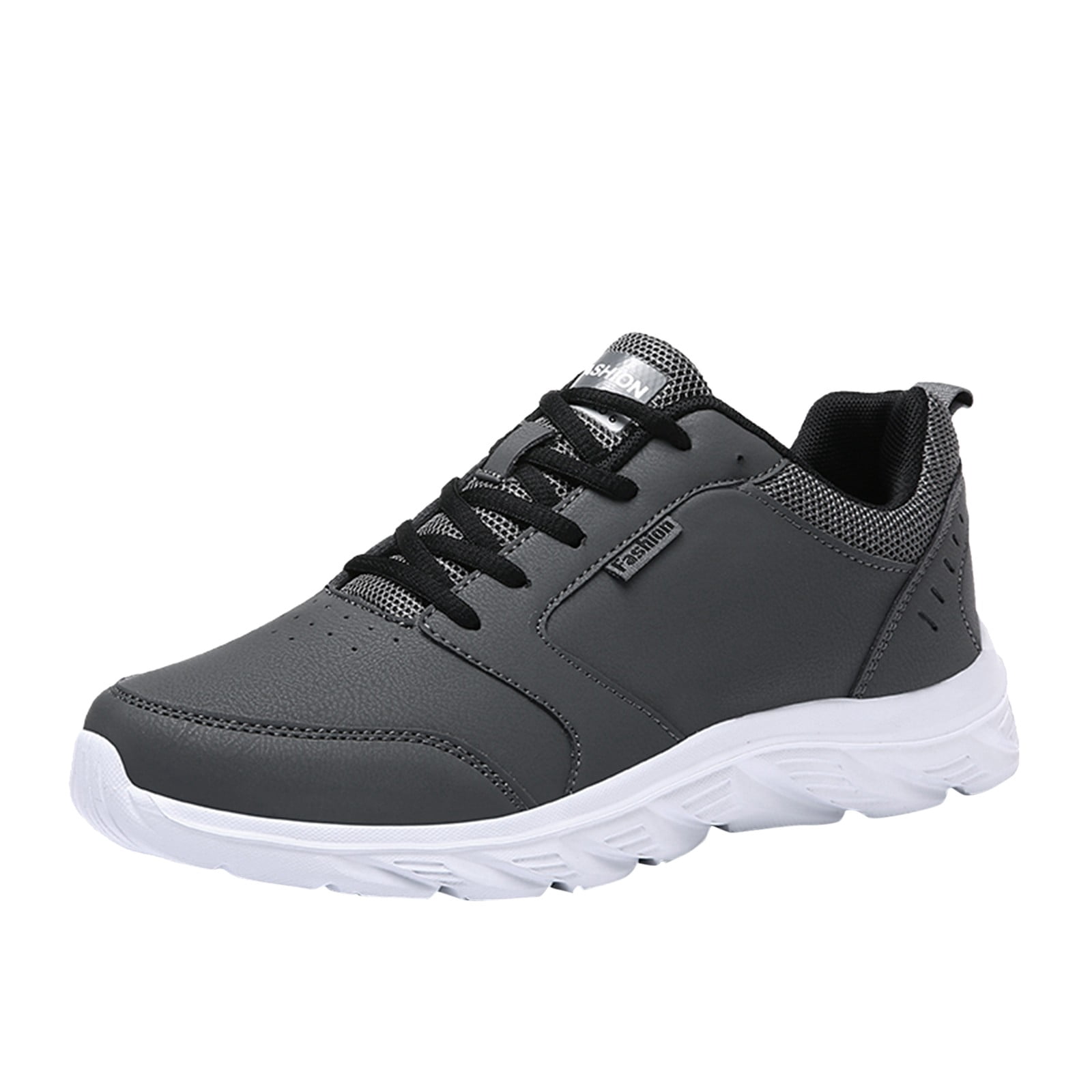HSMQHJWE Orthopedic Walking Shoes For Men Mens Dress Sneaker Fashion Summer Autumn Men Flat Lightweight Comfortable Casual Lace Up Solid Color Mens Classic Leather Sneaker