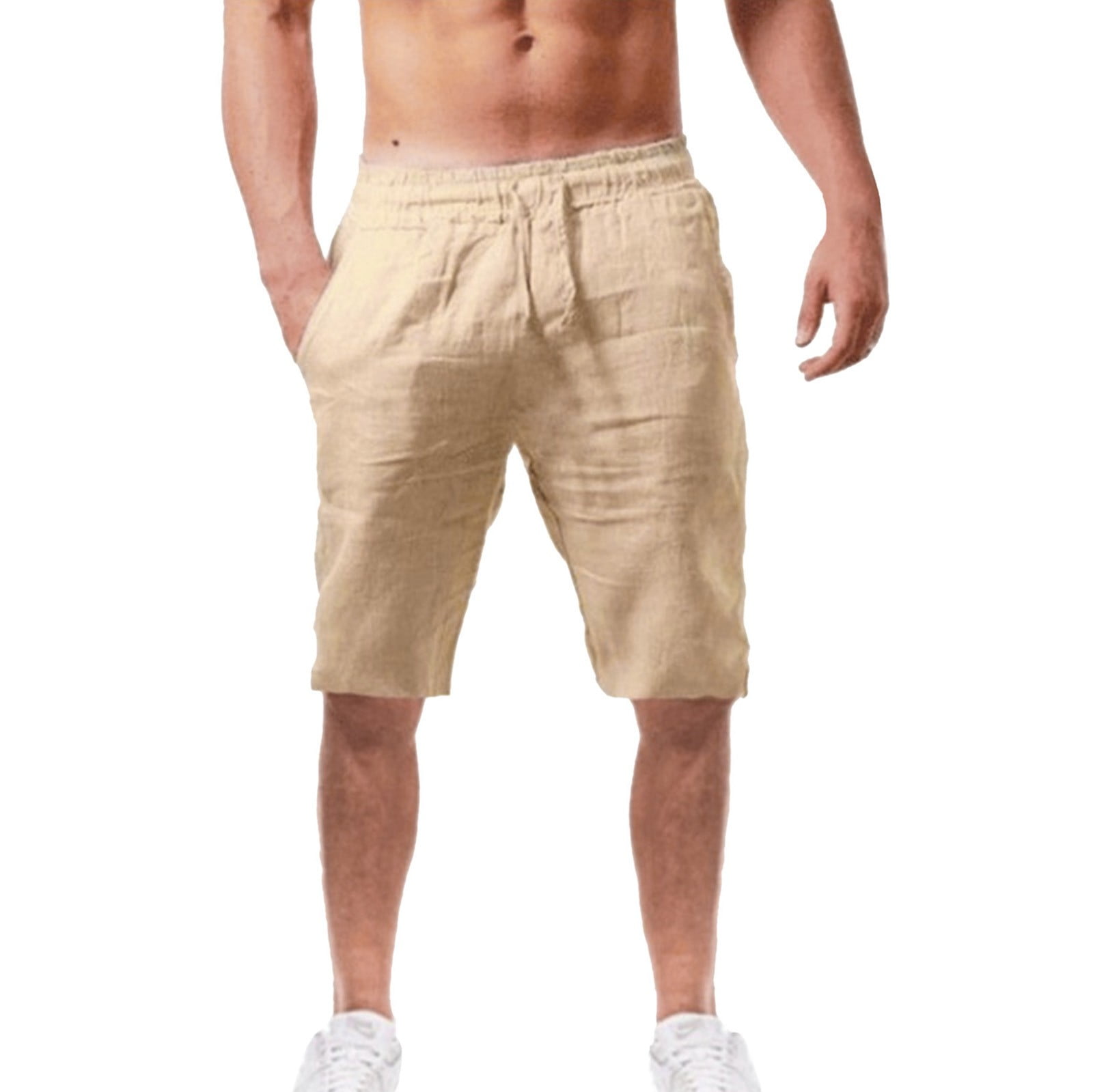 HSMQHJWE Mens Wear Mens Compression Shorts Mens Summer Solid Color
