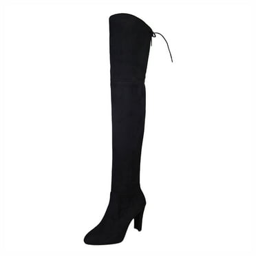 womens thigh high boots size 13 wide