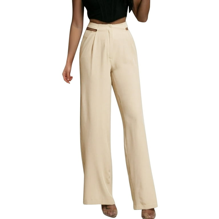 Hsmqhjwe Pant Suits for Women Casual Pants for Women for Work Very Soft Women Solid Color Casual Suit Pants Wide Leg Pants Casual Pants Women Vertical