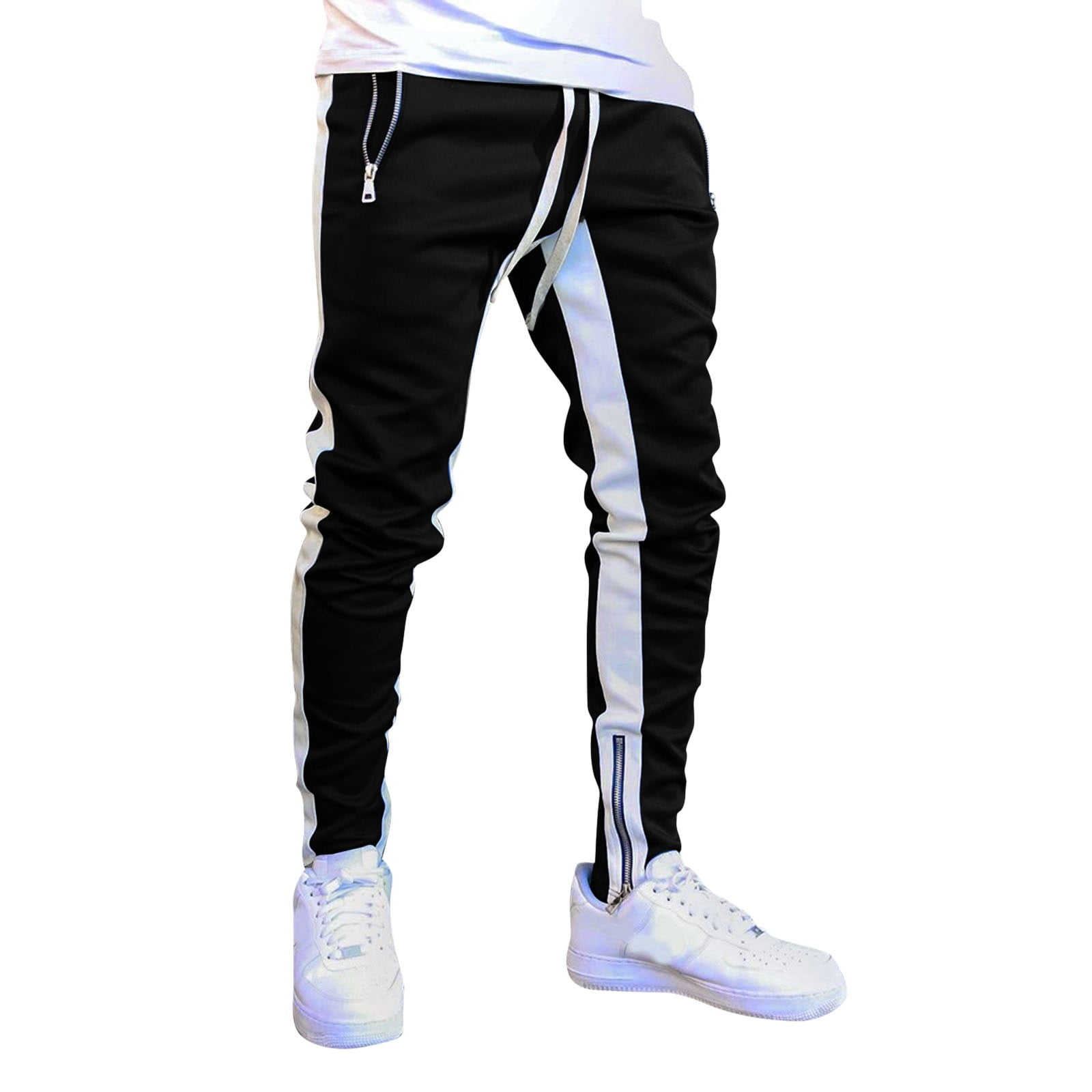 Men's Lightweight Quick-Dry Striped Drawstring Pants for Summer