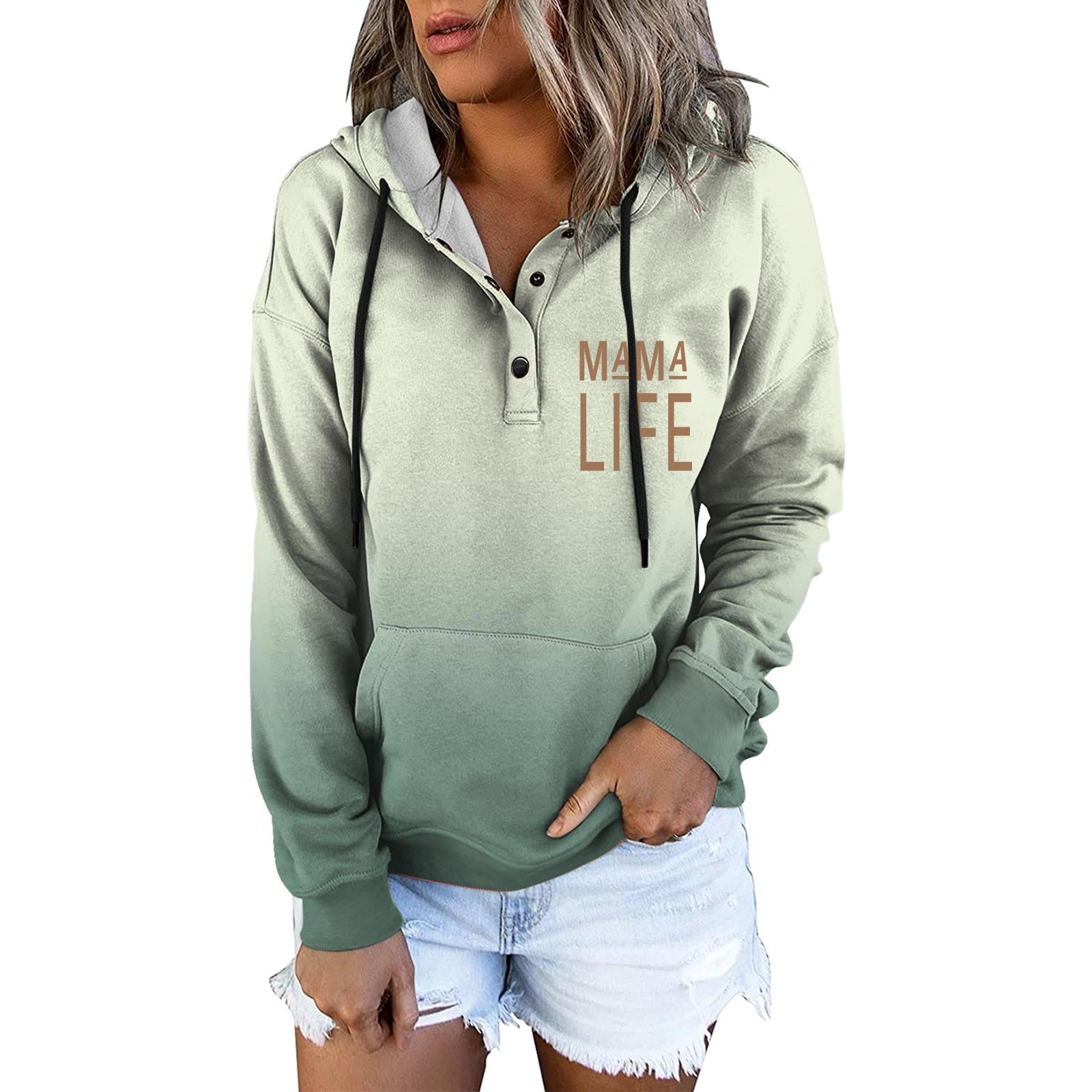 Shop Printed Sweatshirt with Long Sleeves and Hood Online
