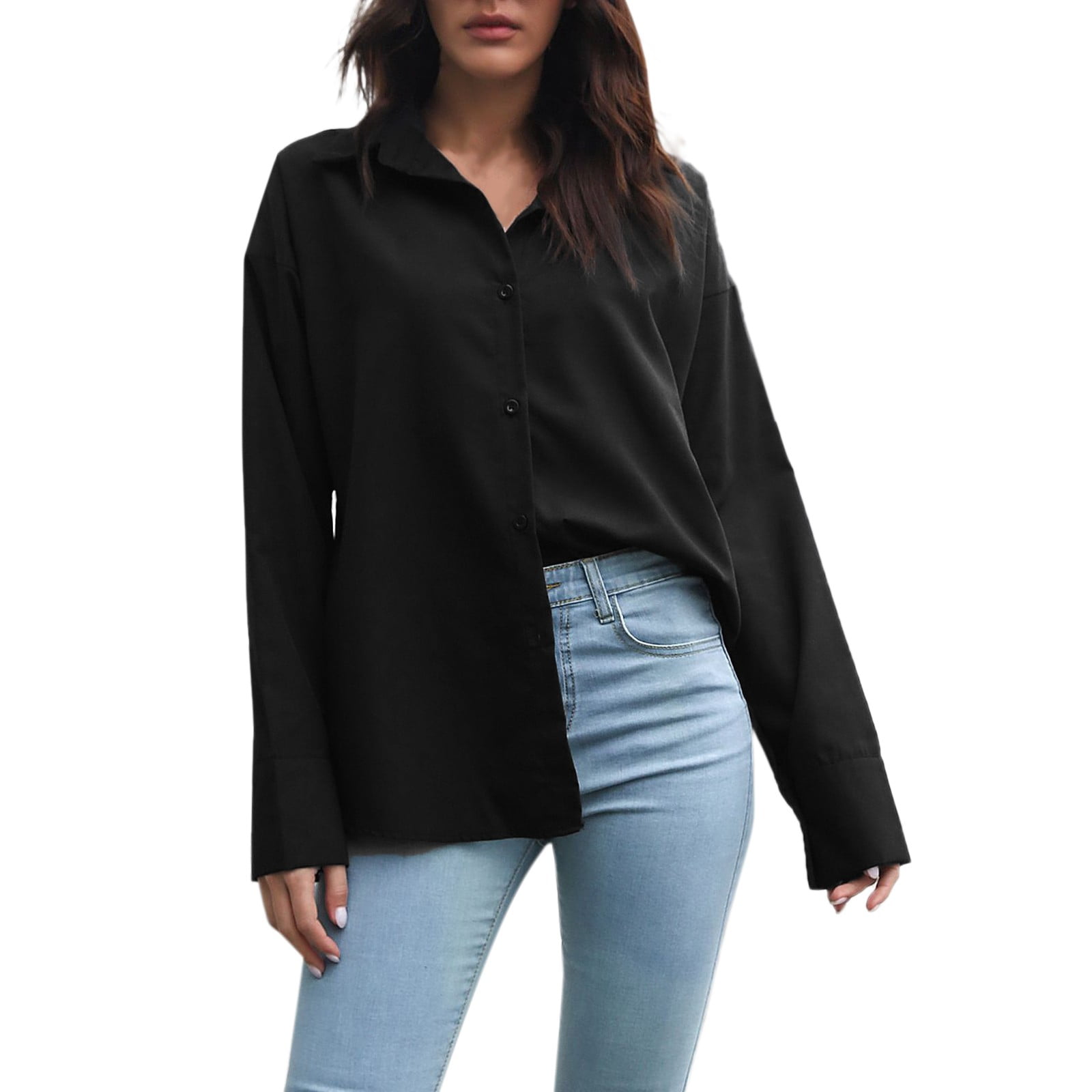womens smart black shirts