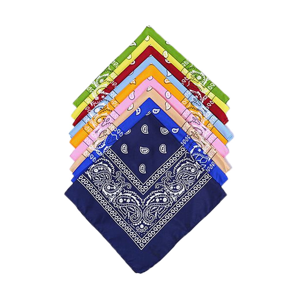 HSMQHJWE 9Pcs Set of Multi-Colored Paisley Bandanas, Cotton
