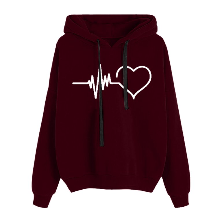 HSMQHJWE Red Crew Neck Sweatshirts For Women Full Zip Hoodie