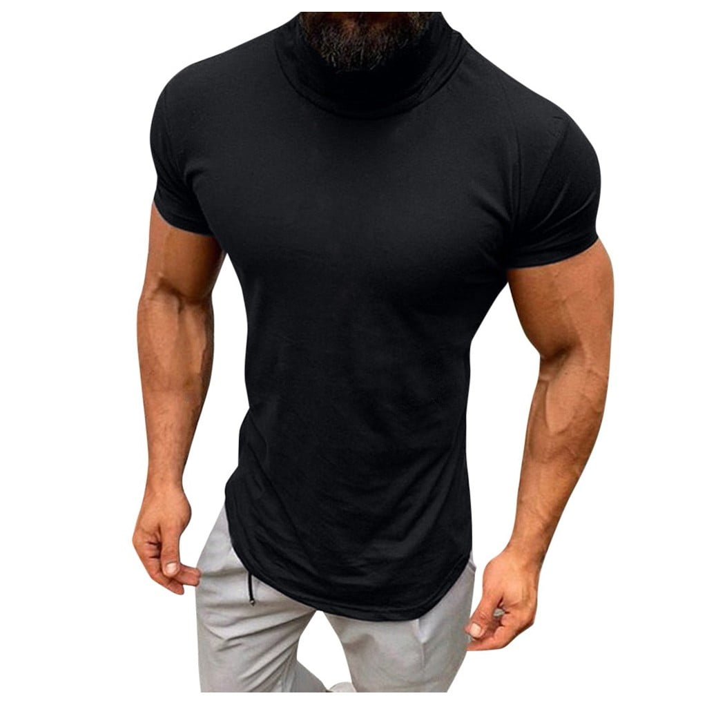 HSMQHJWE Ropa Deportiva Para Hombre Dress Shirt Fit For Men Spring Solid Turtleneck Shirts Sleeve Men Tops Color Summer Casual Blouse Short Men'S Blouse Men Dress Shirts With Tie